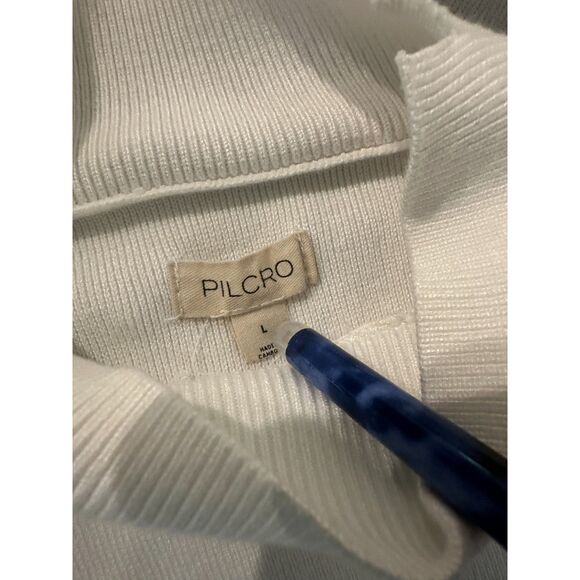 Pilcro By Anthropologie Knit Top M Cowl Neck Sz L Sleeveless White - Picture 6 of 8